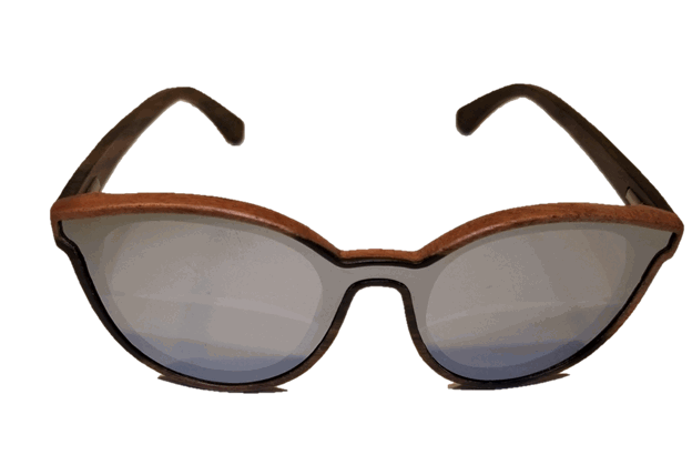 Turt Sunglasses, Daggerboards, Zebra Wood Frames with Flat Silver Mirr