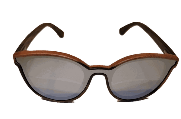 Turt Sunglasses, Daggerboards, Zebra Wood Frames with Flat Silver Mirr Turt Sunglasses, Daggerboards, Zebra Wood Frames with Flat Silver Mirr