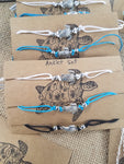 Blue, white and black anklet