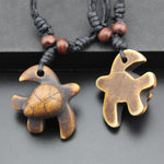 Black Rope Polynesian Turtle Necklace - Turt Vibe