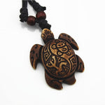 Black Rope tribal turtle Necklace - Turt Vibe