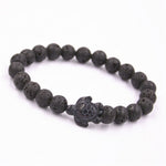 Black Lava Stone Beads with Sea turtle, Bracelet - Turt Vibe