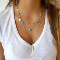 Sea Feather - Multi layer Necklace
